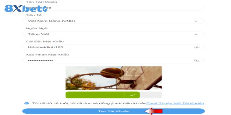 Tiến hành xác nhận danh tính để tạo tài khoản tại đơn vị 8xbet