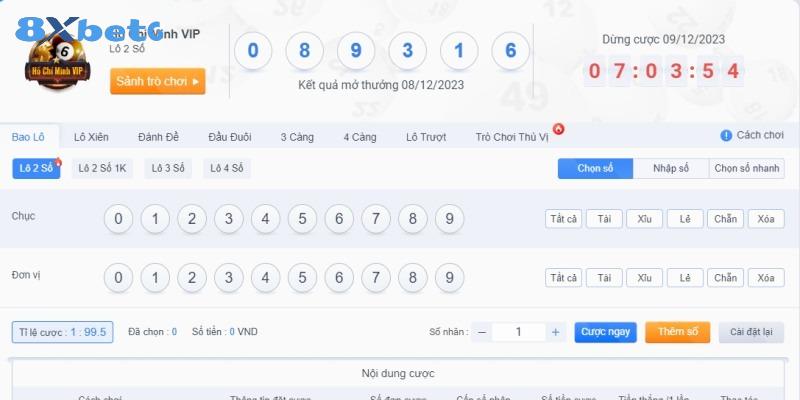 Cách đặt cược xổ số Hồ Chí Minh Vip 8Xbet chi tiết