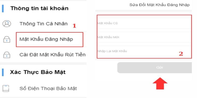 Cách đổi mật khẩu 8xbet chơi game